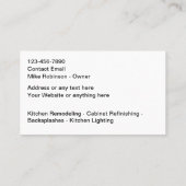 キッチン及びバス建築サービス 名刺 (裏面)