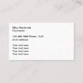 キッチン及びバス改装サービス 名刺 (裏面)