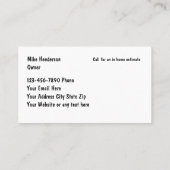 キッチン及びバス改装用名刺 名刺 (裏面)