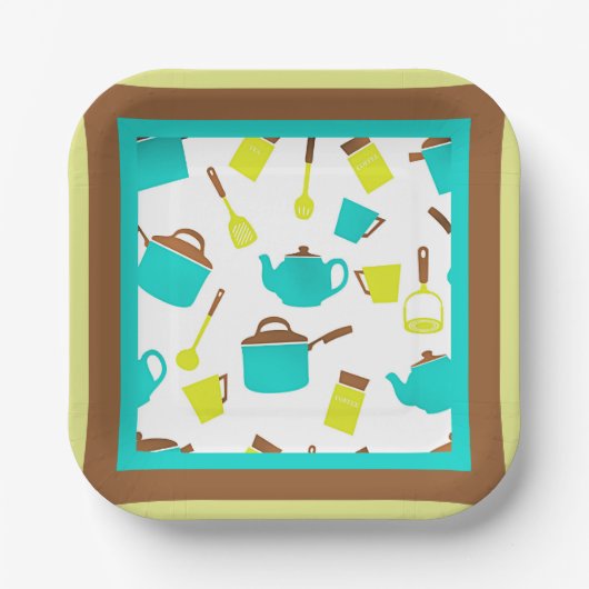 キッチン器具のパターン ペーパープレート (正面)