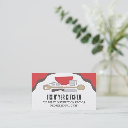 キッチン器具ベーキング料理シェフケータリング 名刺 (スタンド正面)