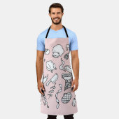 キッチン器具I野菜キッチンパターン エプロン (着用した状態)