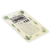 キッチン変換表：カップとスプーン4x6マグン マグネット (右側)