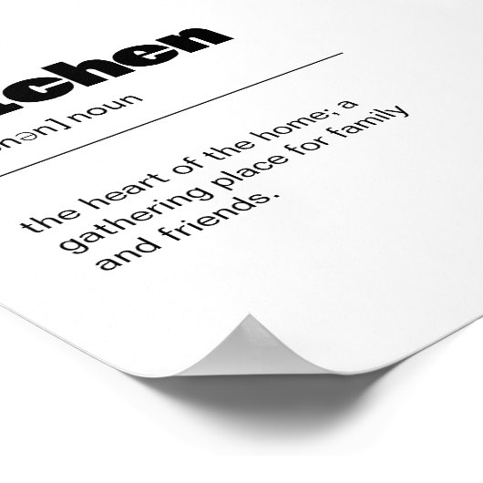 キッチン定義ウォールアートプリント ポスター (角)