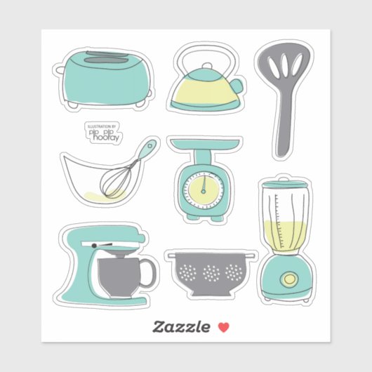 キッチン家電 調理器具 焼き物 朝食 ビニール シール (シート)