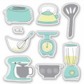 キッチン家電 調理器具 焼き物 朝食 ビニール シール (正面)