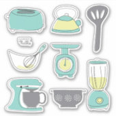 キッチン家電 調理 焼菓 朝食 ビニールステッカー シール (正面)