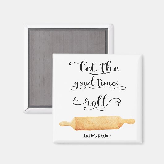 キッチン引用文おもしろい白黒タイポグラフィ マグネット (正面/裏面)