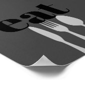 キッチン引用文ワードアートモダンスタイル食べ ポスター (角)