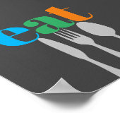 キッチン引用文ワードアートモダンスタイル食べ ポスター (角)