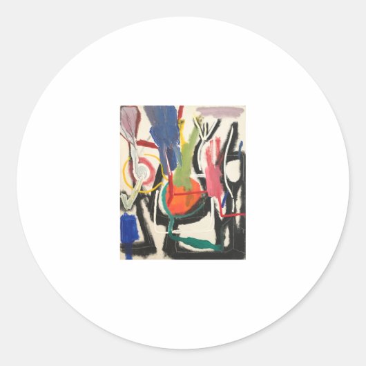 キッチン抽象芸術絵を描ズハンカマーアルツンクハウスアート ラウンドシール (正面)