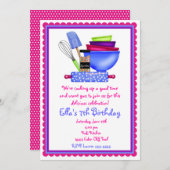 キッチン料理の誕生日招待状 招待状 (正面/裏面)