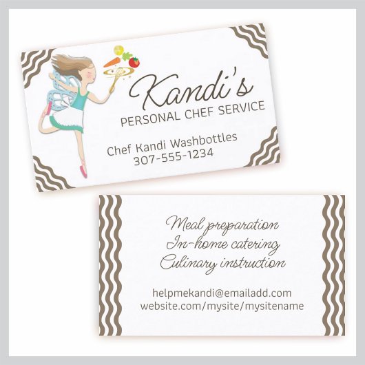 キッチン料理クラスのシェフ妖精の野菜 名刺