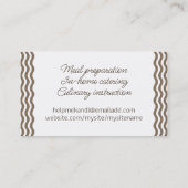 キッチン料理クラスのシェフ妖精の野菜 名刺 (裏面)