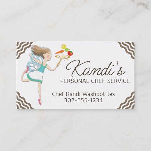 キッチン料理クラスのシェフ妖精の野菜 名刺 (正面)