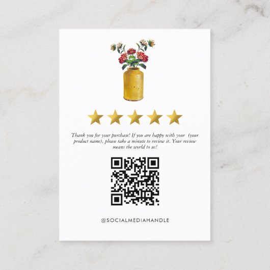 キッチン料理シェフケータリングレビュー要求QRコード 名刺 (裏面)