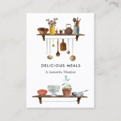 キッチン料理シェフケータリングレビュー要求QRコード 名刺 (正面)