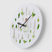 キッチン料理ハーブと油 ラージ壁時計 (傾斜)