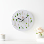 キッチン料理ハーブと油 ラージ壁時計 (ホーム)