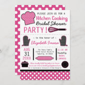 キッチン料理ブライダルシャワーパーティー 招待状 (正面/裏面)