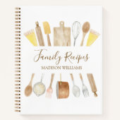 キッチン料理器具ファミリーレシピ料理本 ノートブック (正面)