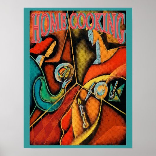 キッチン料理抽象芸術 ポスター (正面)
