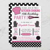 キッチン料理誕生会 招待状 (正面/裏面)