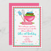 キッチン料理誕生日招待状 招待状 (正面/裏面)