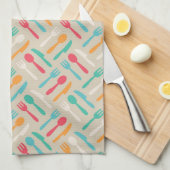 キッチン模様3 キッチンタオル (四つ折り)