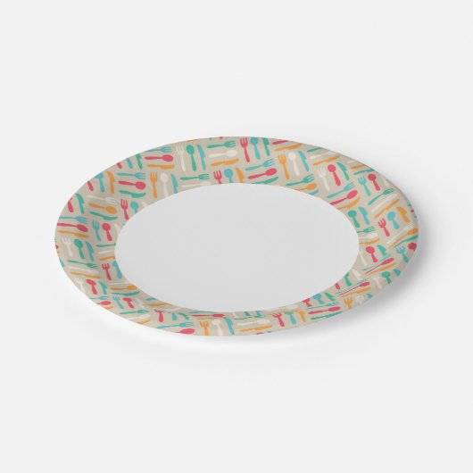 キッチン模様3 ペーパープレート (アングル)