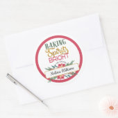 キッチン焼いたでクリスマスギフトをプレゼント ラウンドシール (封筒)