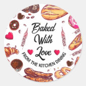 キッチン焼いたの食事から愛で素朴な ラウンドシール (正面)