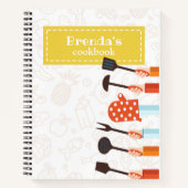 キッチン物イエローレシピスパイラルノート ノートブック (正面)