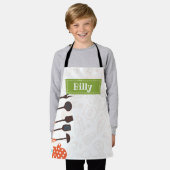 キッチン物グリーンエプロン エプロン (着用した状態)