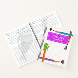 キッチン物パープルレシピスパイラルノート ノートブック