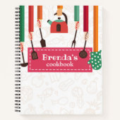 キッチン物ピンクレシピスパイラルノート ノートブック (正面)