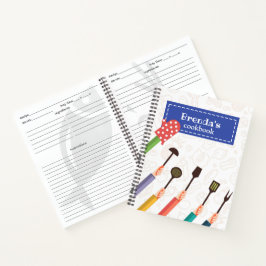 キッチン物ブルーレシピスパイラルノート ノートブック