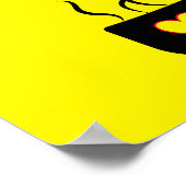 キッチン用の黄色と黒のウェイクサイン ポスター (角)