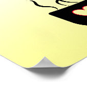 キッチン用の黄色と黒のウェイクサイン ポスター (角)