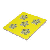 キッチン用オリーブ緑の花 タイル (側面)
