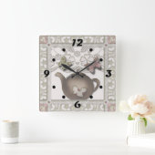 キッチン用タイル スクエア壁時計 (ホーム)