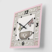 キッチン用タイル。 スクエア壁時計 (傾斜)