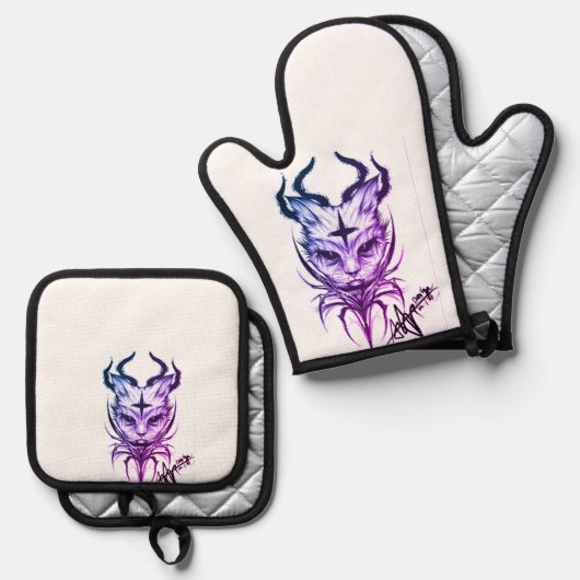 キッチン用パパハンドル 鍋つかみ&鍋敷きセット (正面/裏面)