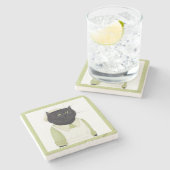 キッチン用メイドキャット大理石コースター ストーンコースター (横)