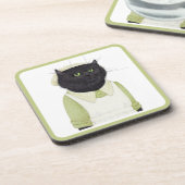 キッチン用メイド猫懸命プラスチックのコースター コースター (左側)