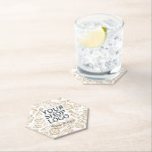 キッチン用品白い茶色のロゴ ペーパーコースター (インサイチュ)