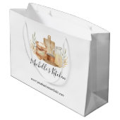 キッチン用品 食品 水彩画 ホームケータリング ラージペーパーバッグ (裏面アングル)