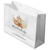 キッチン用品 食品 水彩画 ホーム ケータリング ラージペーパーバッグ (正面アングル)