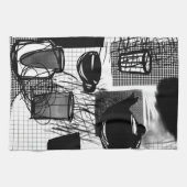 キッチン白黒 キッチンタオル (横)