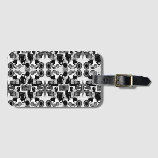 キッチン白黒 ラゲッジタグ (正面横)